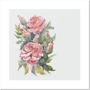 Watercolor Roses Posters and Art